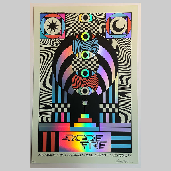 Arcade Fire (Mexico City 2023) concert screenprint by Tone