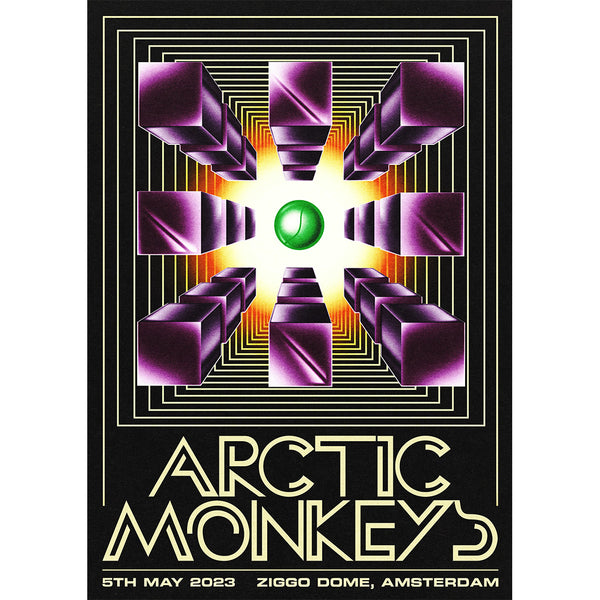 Arctic Monkeys (Amsterdam 2023 night 1) gig poster, art by