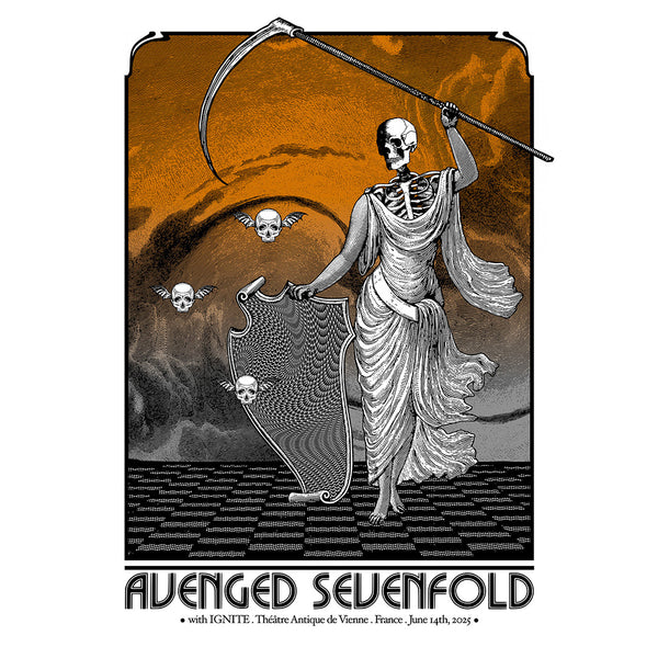 Avenged Sevenfold (Vienne 25) screenprint gig poster Cyrille