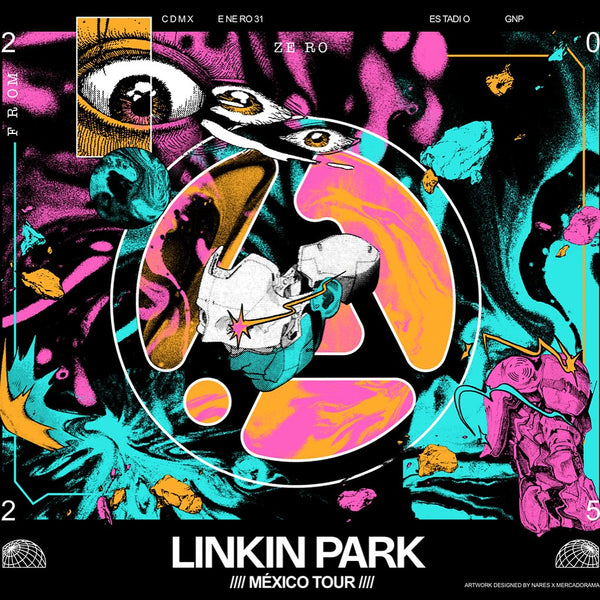 Gig poster Linkin Park (Mexico City 2025) screenprint by Nares