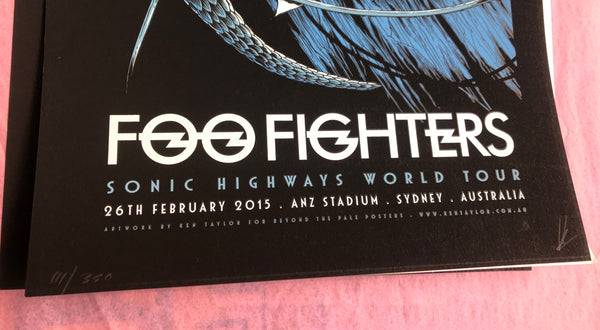 Foo Fighters limited edition screenprint (Sydney, 2015) by Ken