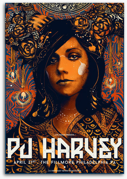 ポスター pj Gig poster for PJ Harvey, philadelphia 2017 by Nikita Kaun