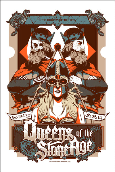 Queens of the Stone Age screenprint (Sao Paulo 2014) by Wes Art