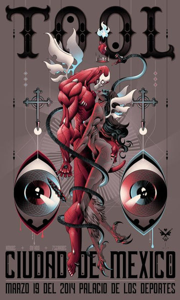 Tool (Mexico 2014) Limited edition varnish poster by Alex