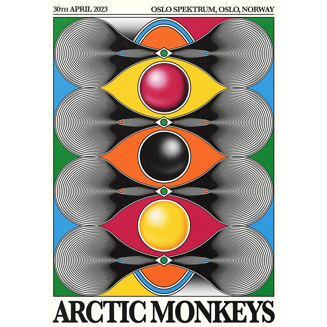 Arctic Monkeys (Oslo 2023) gig poster, art by Liorzh - French
