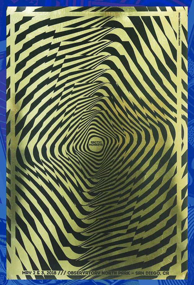 Arctic Monkeys screenprint (San Diego 2018) by artist Tone Olvera