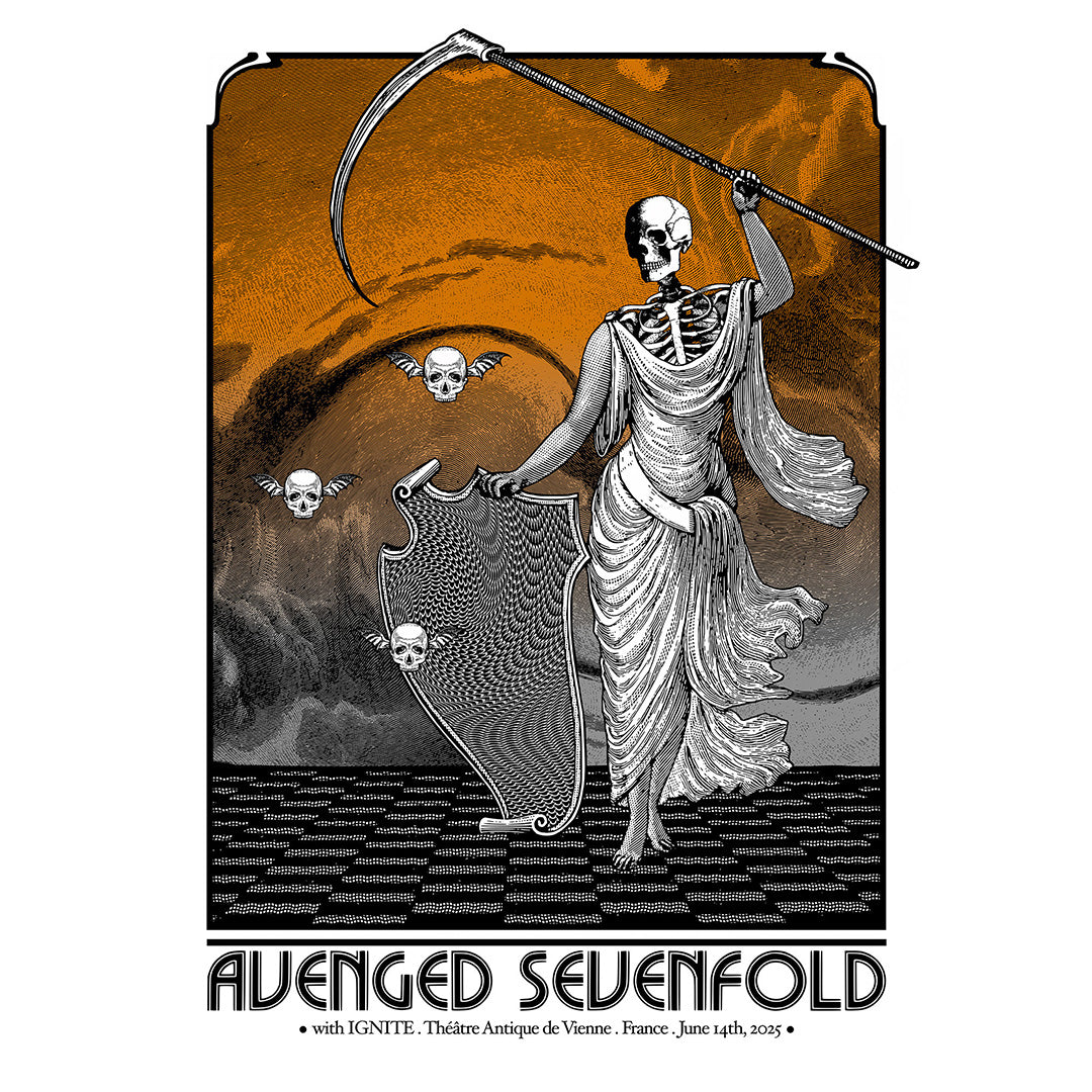 Avenged Sevenfold (Vienne 25) screenprint gig poster Cyrille