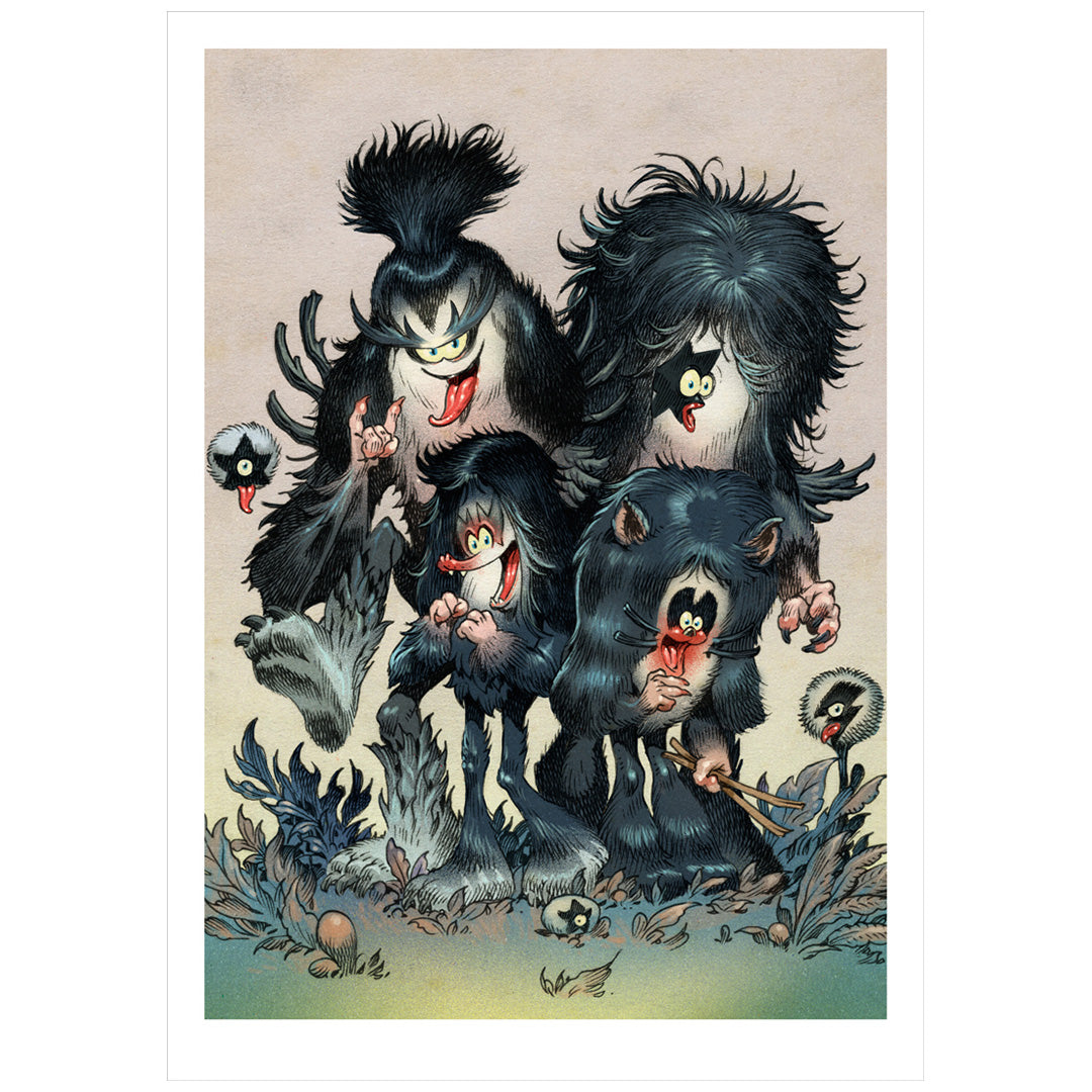 monsters kissing KISS (Rock Monsters), limited edition fine art print by Stan Manoukian