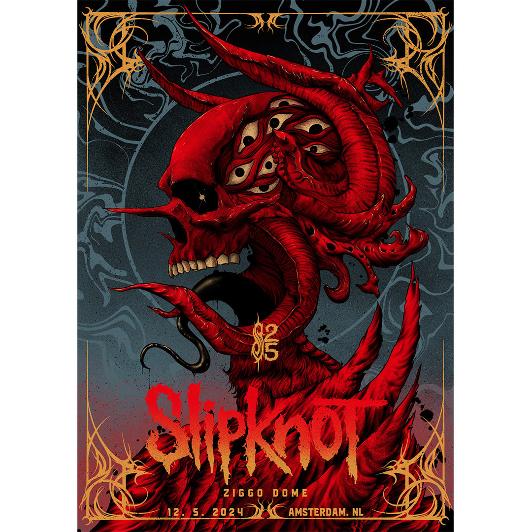 Slipknot (Gig poster, The Netherlands 2024) screenprint by Nikita