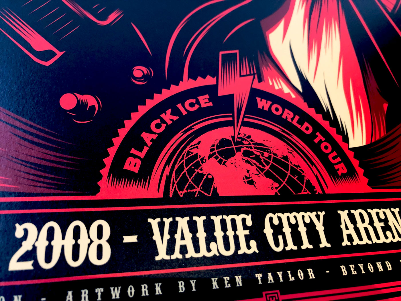 ACDC ツアー限定リトグラフ AC/DC by Ken Taylor, concert poster (Columbus OH, 2008). - French