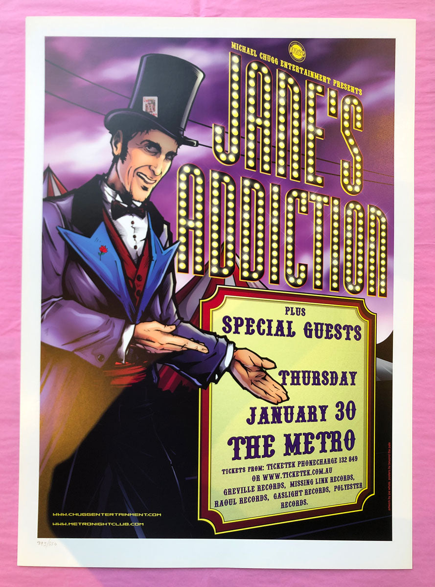 Jane's Addiction (Melbourne 2003) official poster by Joe Whyte - French ...