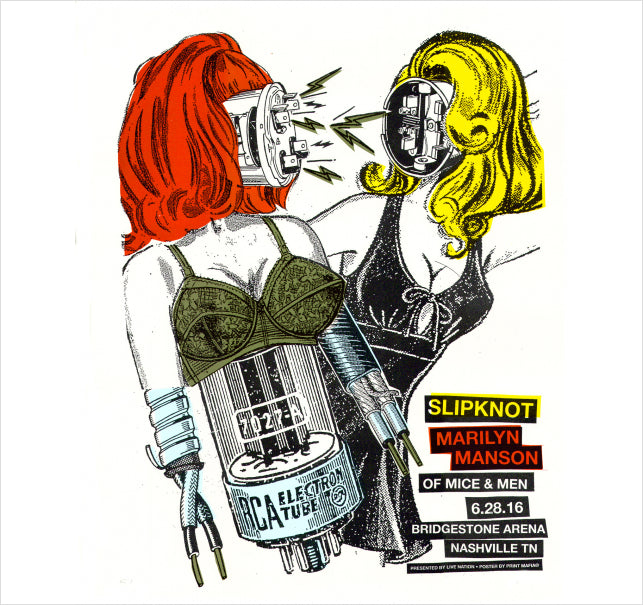 Slipknot / Marilyn Manson (Nashville 2016), Print Mafia - French Paper Art Club