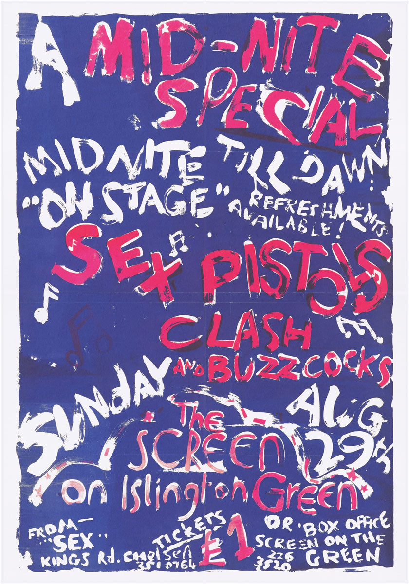Sex Pistols, The Clash, Buzzcoks, the Midnight Special 1976 poster