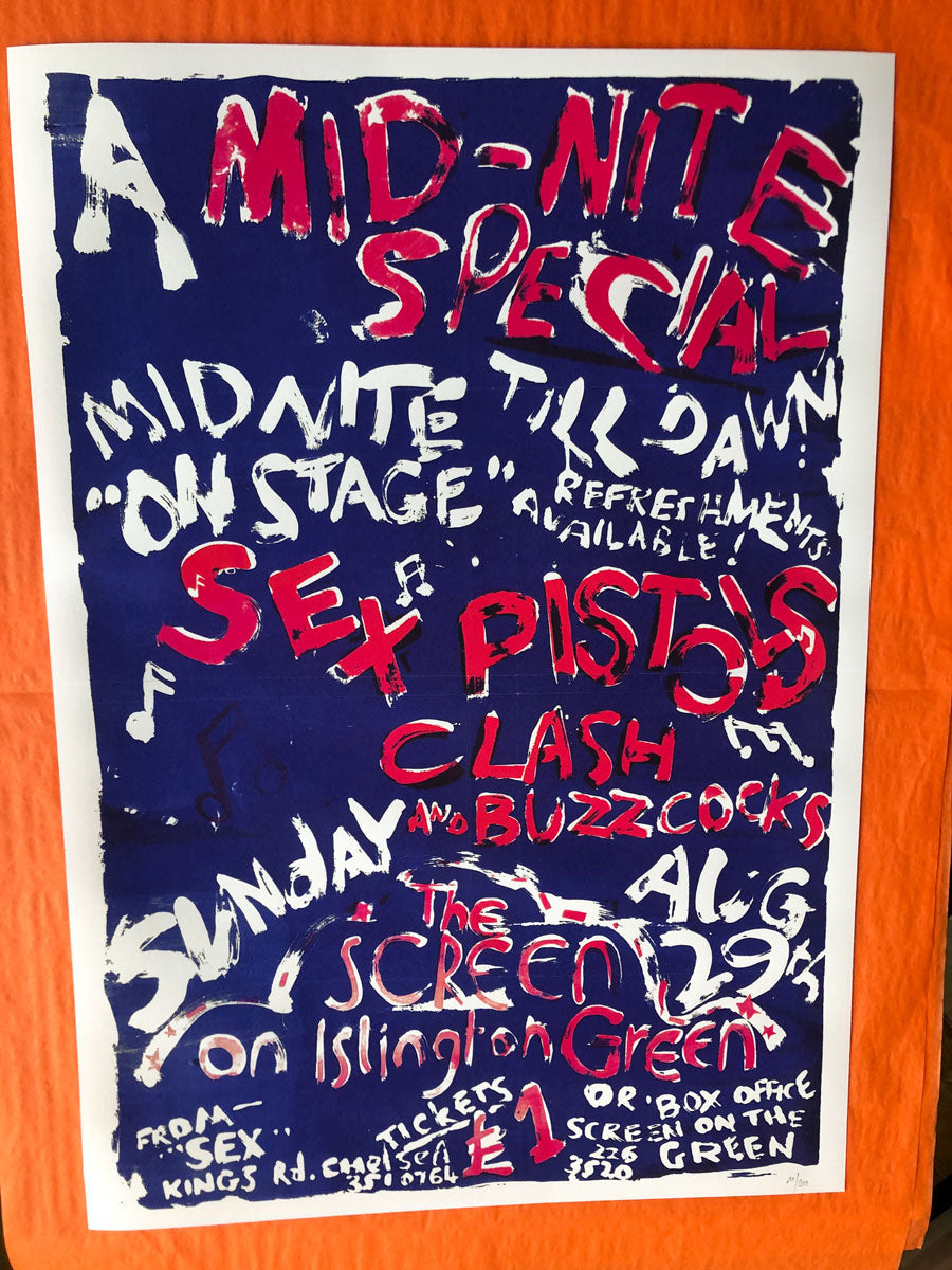 Sex Pistols, The Clash, Buzzcoks, the Midnight Special 1976 poster