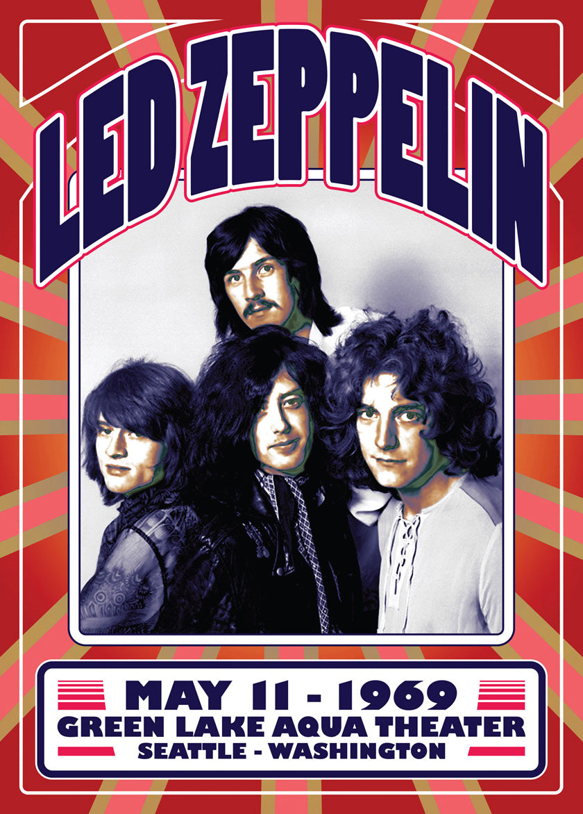 Concert poster of Led Zeppelin in Seattle, May 1969. - French
