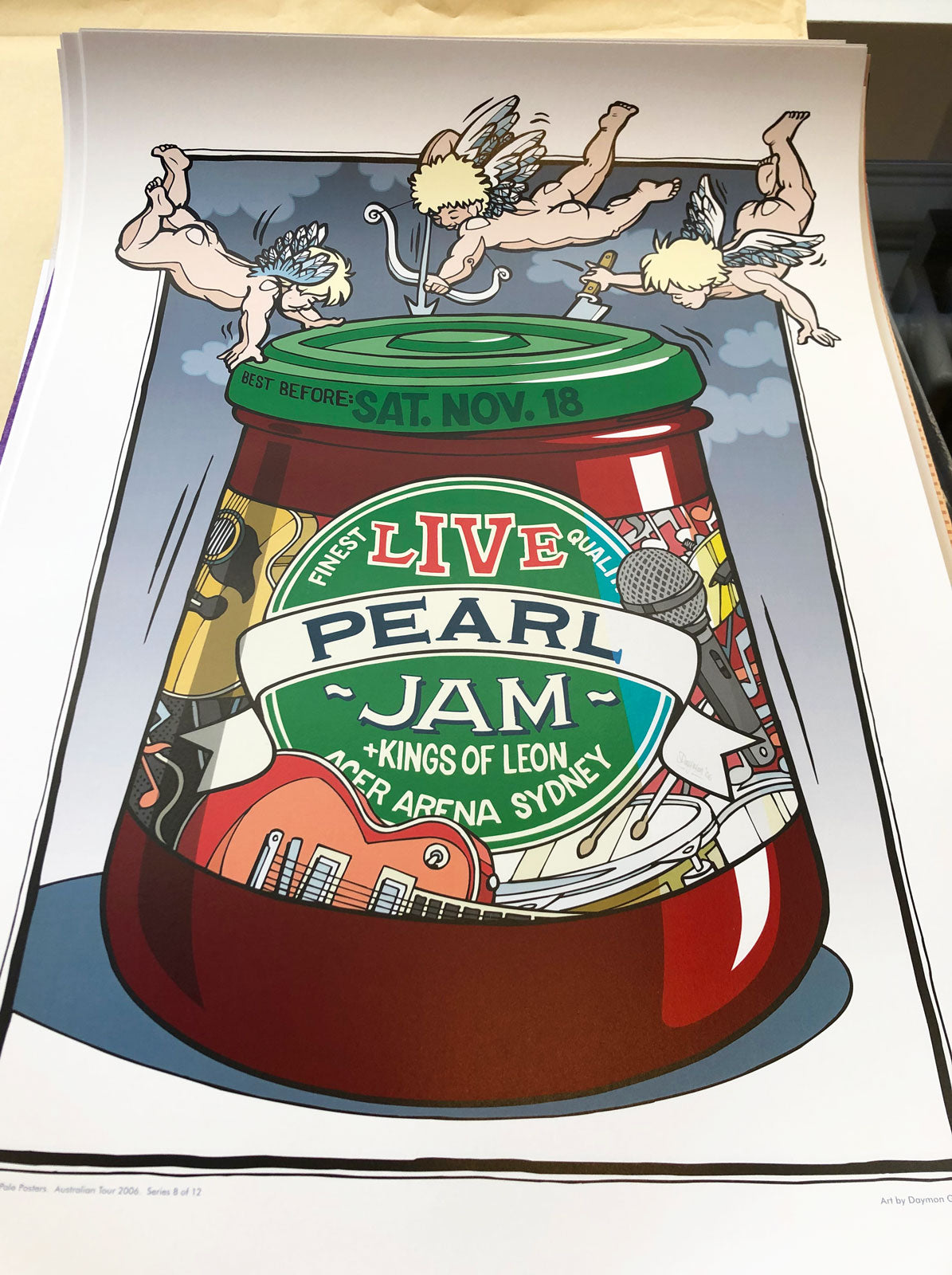 Pearl Jam, gig poster (Sydney, 2006) art by Daymon Greulich
