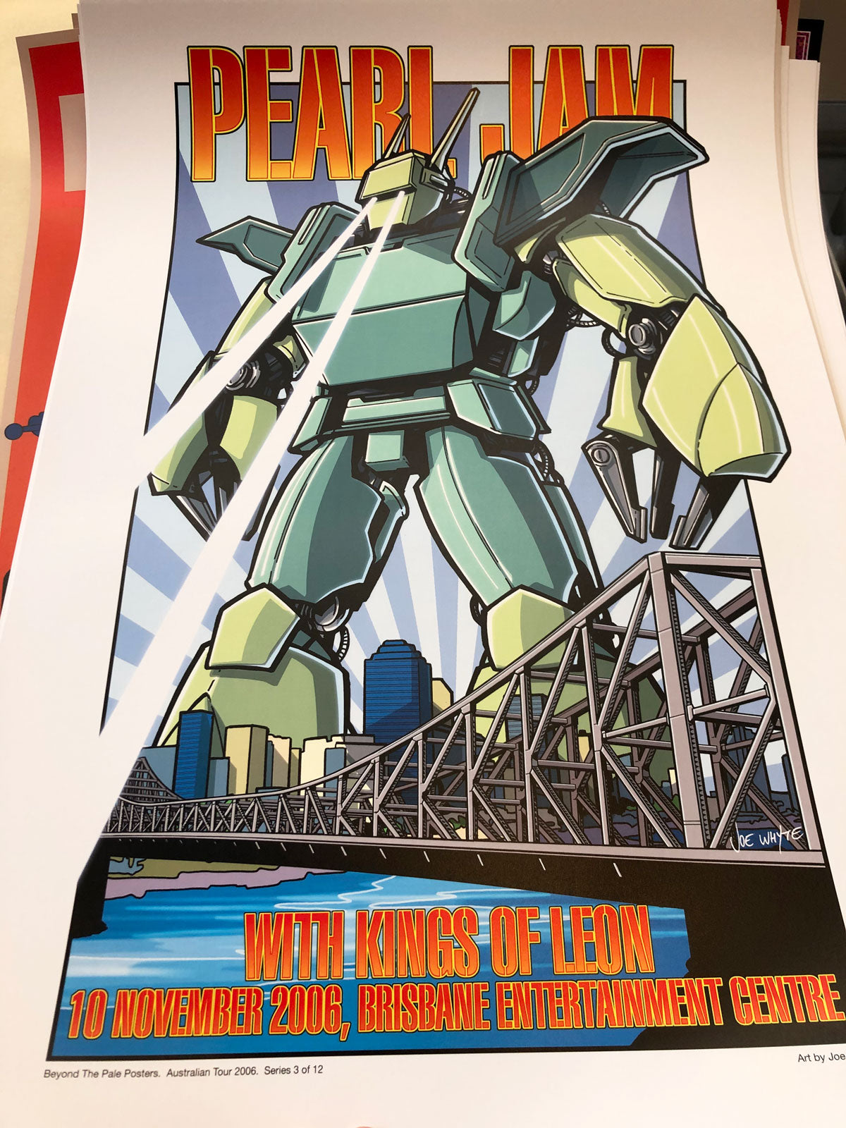 Pearl Jam, gig poster (Brisbane, 2006) art by Joe Whyte. - French