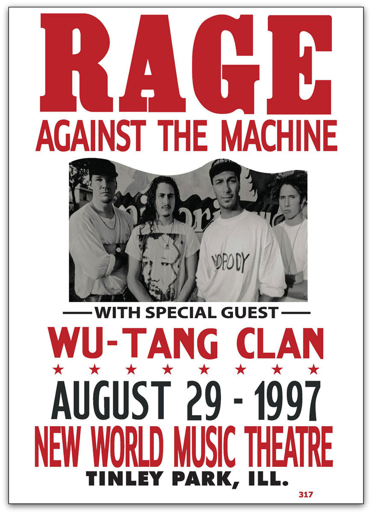 Rage Against The Machine (Tinley Park, 1997), Band Posters - French Paper Art Club