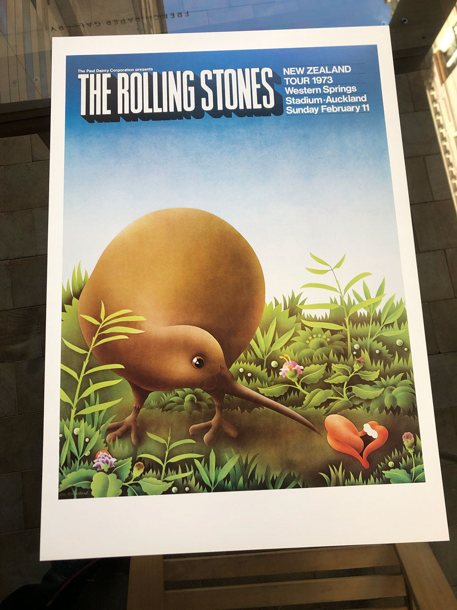 The Rolling Stones, New Zealand 73' Tour Poster by Ian McCausland