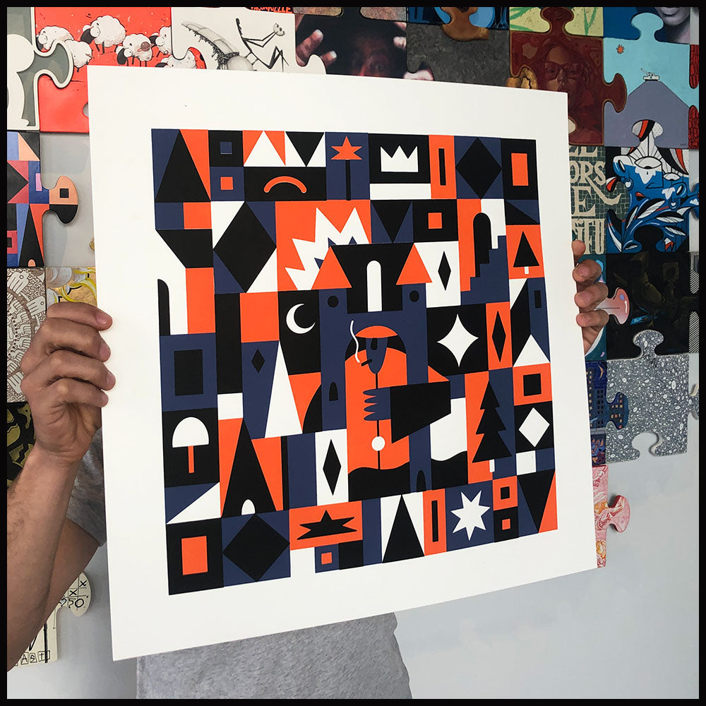 PUZZLE, Screenprint by artist BAB - French Paper Art Club