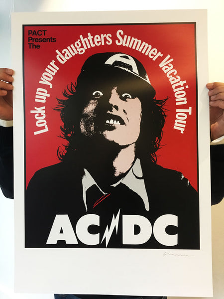 AC DC Australian Tour 1975, poster by Graeme Webber - French Paper Art Club